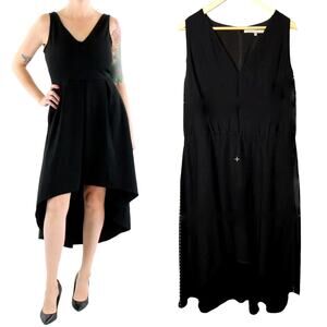 Rachel Roy Woman's 18W Sleeveless High Low Sun Dress V Neck Plus Size Black